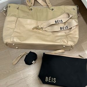 Beis diaper bag in beige, brand new condition